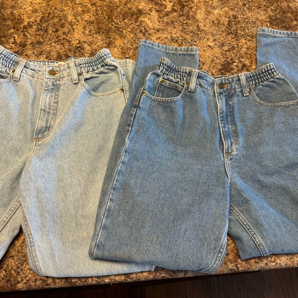 L.L. Bean Women's Light and Medium Blue Jeans